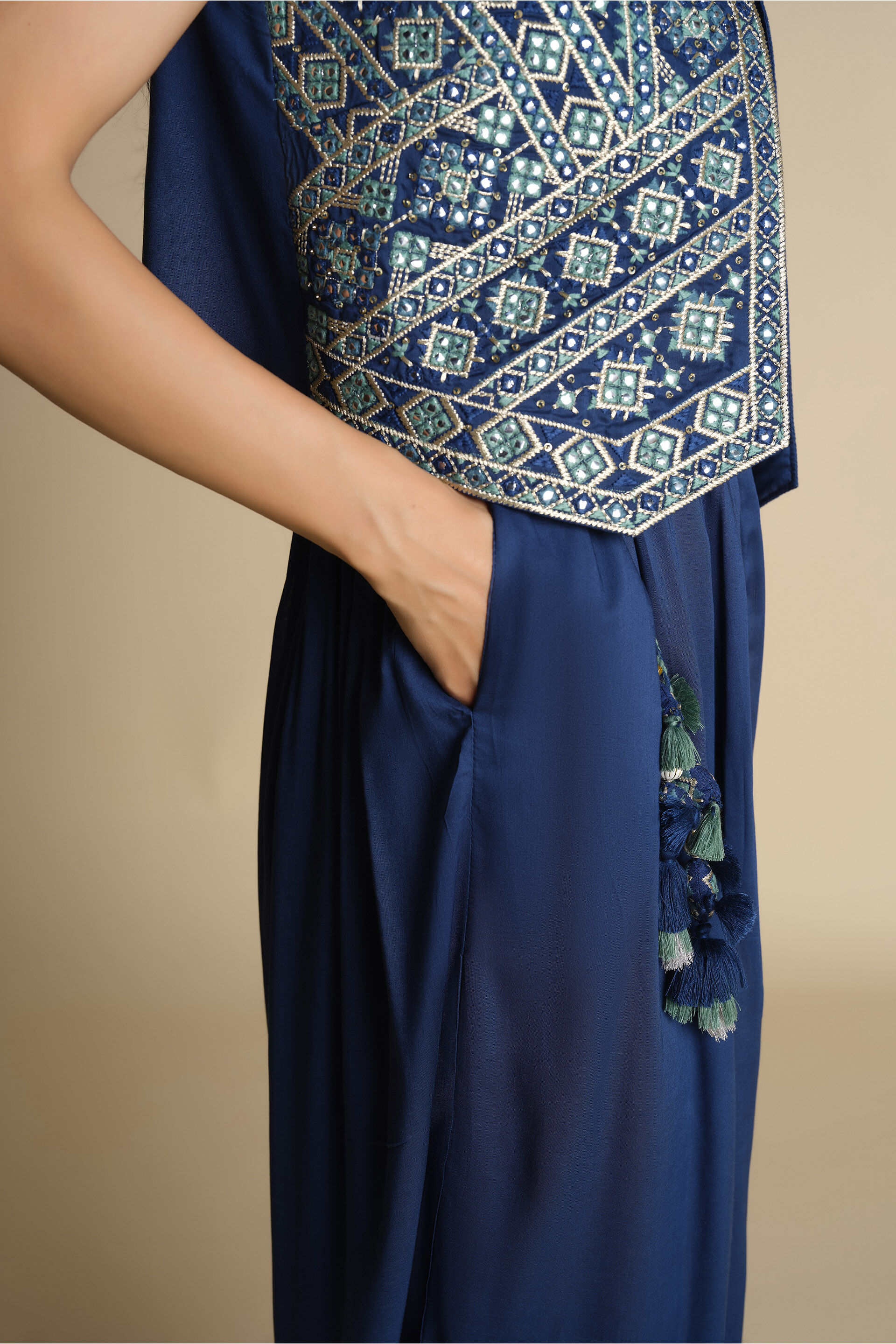 Manmarzi Jumpsuit Set, Indigo, image 8